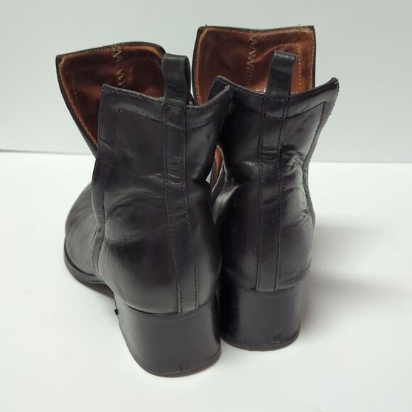 Jeffrey Campbell ORiley Cutout Ankle Black Leather Booties Size 8 - Picture 3 of 10